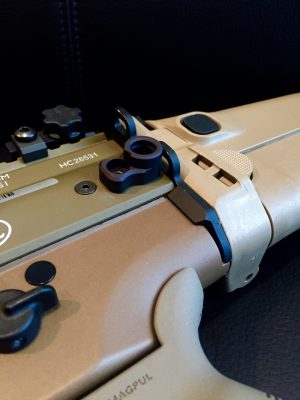 Kinetic Development Group FN SCAR Rear QD Sling Mount Installed (SQP5-100)