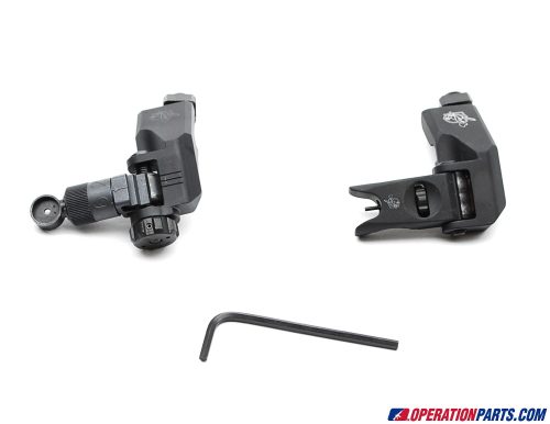 Knight's Armament 45 Degree Offset Folding Micro Sight Set, 200-600m, Clamp Mount